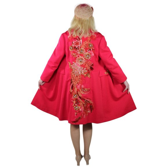 60's Vintage Embroidered Coat and Hat - Hot Pink Mod Fancy Coat - Picture 12 of 12